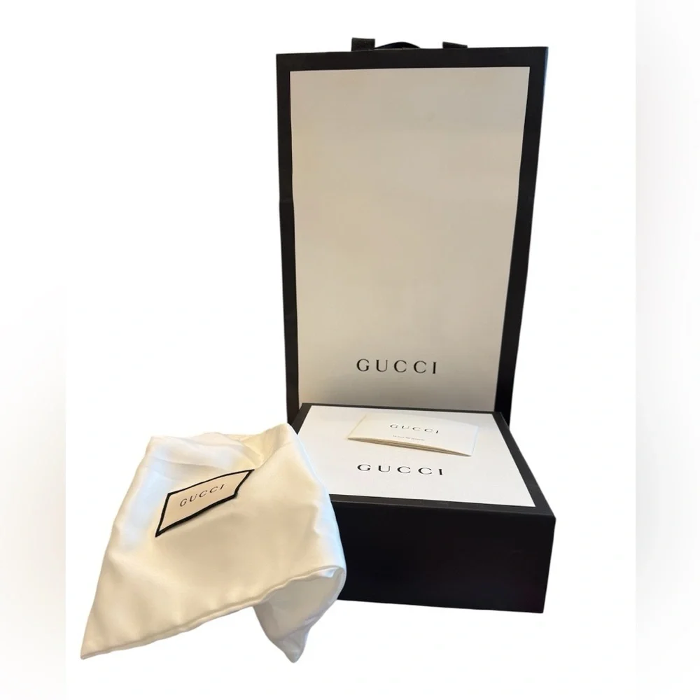 Gucci Large Gift Box Set w/ Dust Bag & Shopping Bag 7.5x7.5x5 Authentic